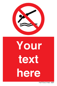 Custom prohibition no diving